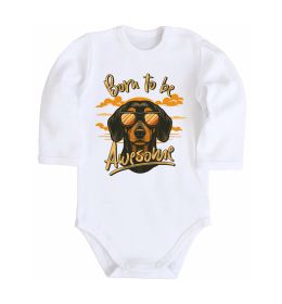 Детский боди Такса Born to be awesome Детский боди Такса Born to be awesome