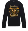 Детский Свитшот Такса Born to be awesome Черный фото