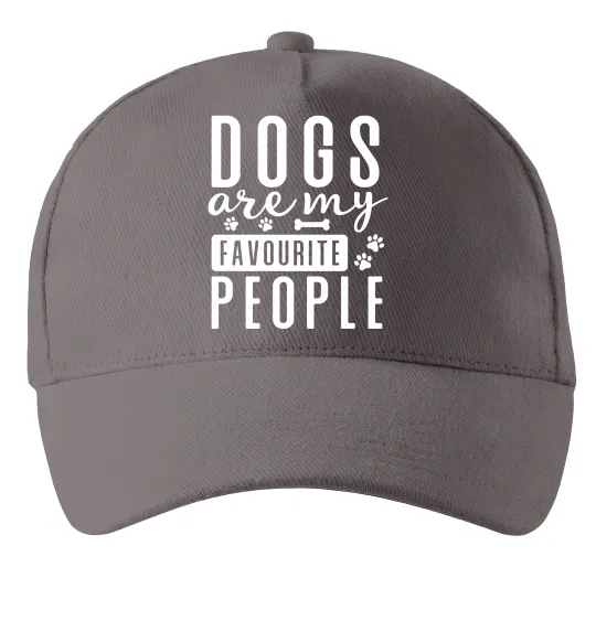 Кепка Dogs are my favourite people Серый фото