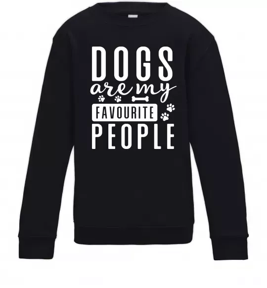Детский Свитшот Dogs are my favourite people Черный фото
