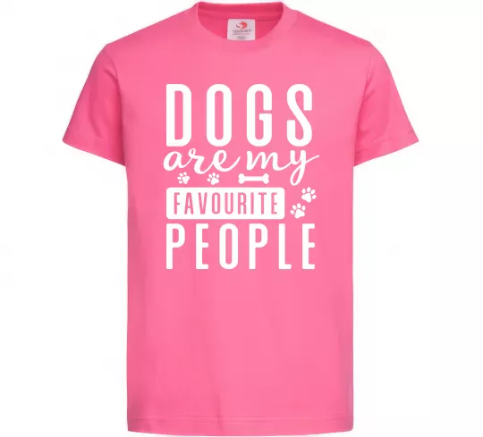 Детская футболка Dogs are my favourite people Ярко-розовый фото