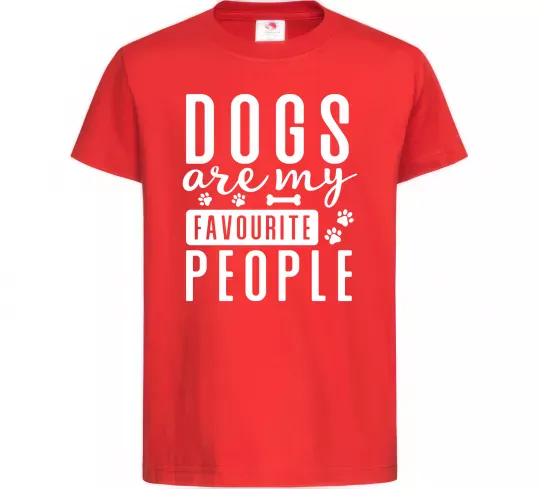 Детская футболка Dogs are my favourite people Красный фото