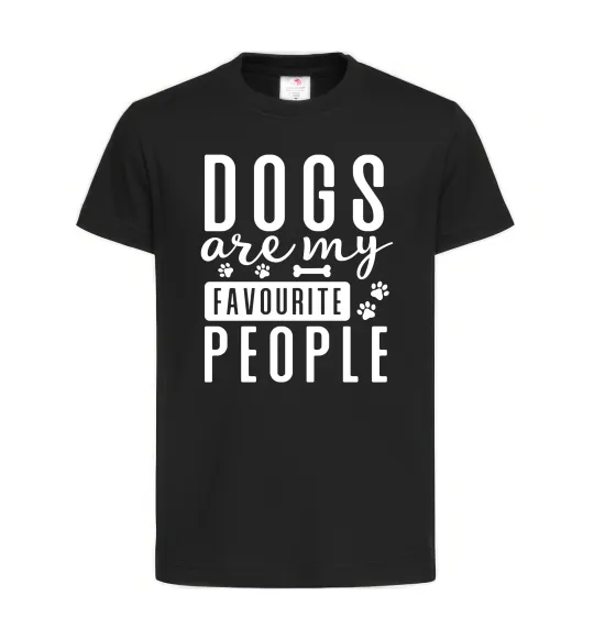 Дитяча футболка Dogs are my favourite people Чорний фото