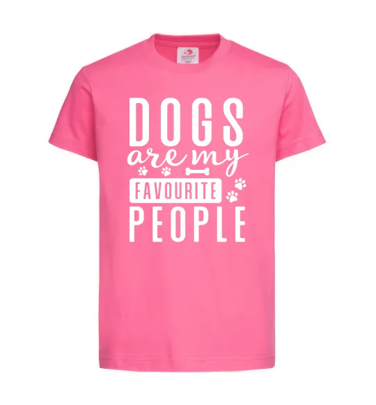 Дитяча футболка Dogs are my favourite people Яскраво-рожевий фото