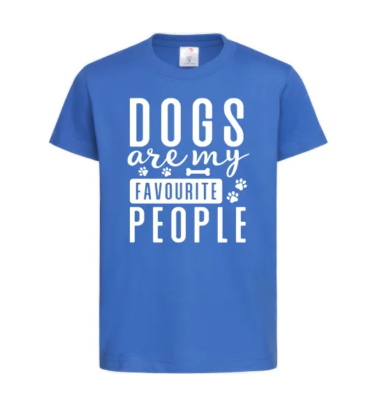 Дитяча футболка Dogs are my favourite people Яскраво-синій фото