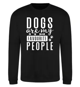 Світшот Dogs are my favourite people Чорний фото