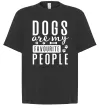 Футболка Оверсайз Dogs are my favourite people Чорний фото