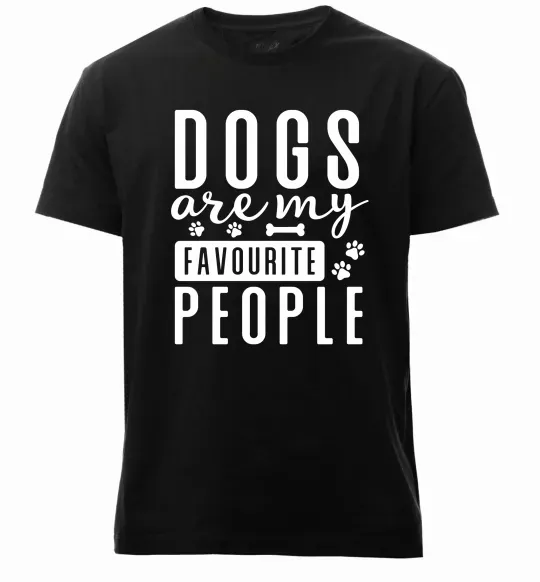 Мужская премиум футболка Dogs are my favourite people Черный фото