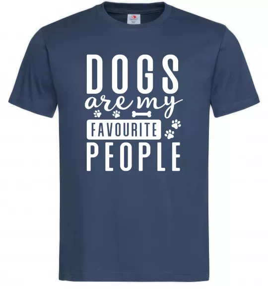 Мужская футболка Dogs are my favourite people Темно-синий фото