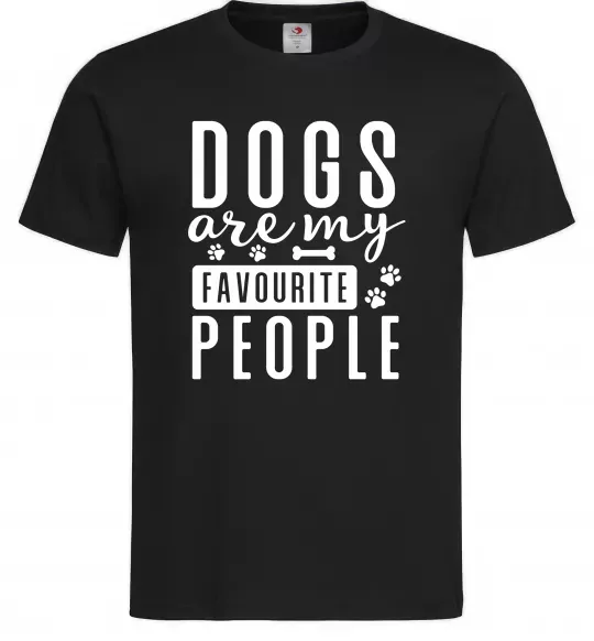 Мужская футболка Dogs are my favourite people Черный фото