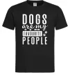 Мужская футболка Dogs are my favourite people Черный фото