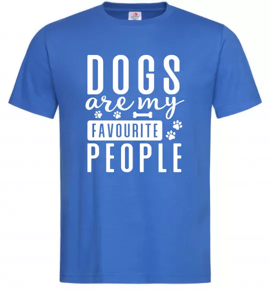 Мужская футболка Dogs are my favourite people Ярко-синий фото