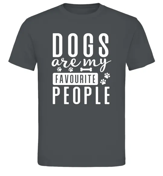 Мужская футболка Dogs are my favourite people Графит фото