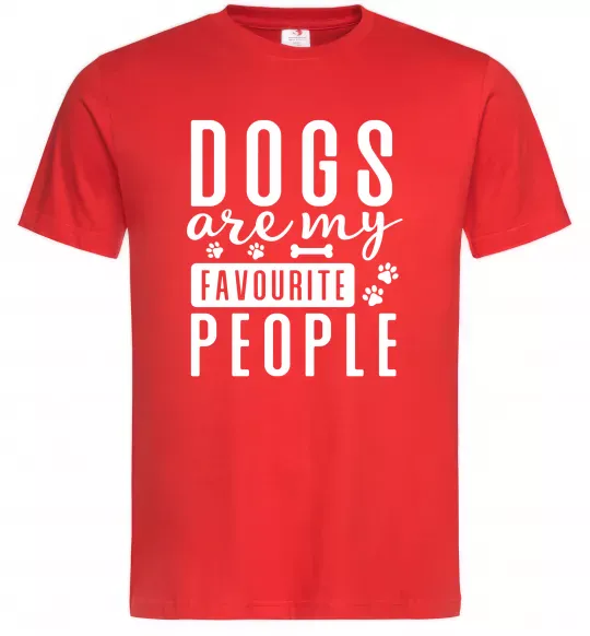 Мужская футболка Dogs are my favourite people Красный фото
