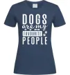 Жіноча футболка Dogs are my favourite people Темно-синій фото