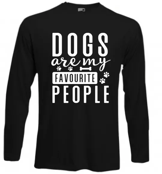 Лонгслив Dogs are my favourite people Черный фото