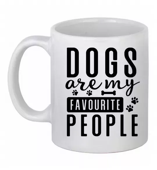 Чашка керамічна Dogs are my favourite people Білий фото