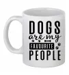 Чашка керамічна Dogs are my favourite people Білий фото