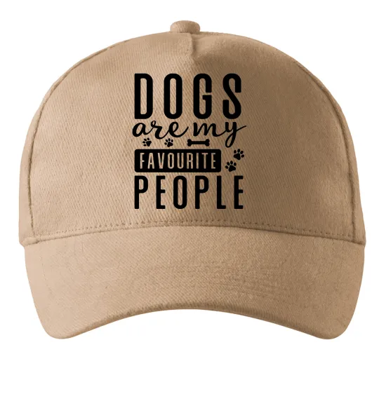 Кепка Dogs are my favourite people Песочный фото