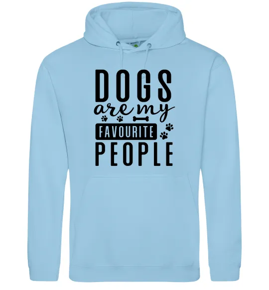 Мужская толстовка (худи) Dogs are my favourite people Голубой фото