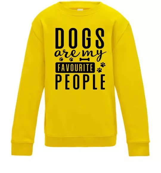 Детский Свитшот Dogs are my favourite people Солнечно желтый фото