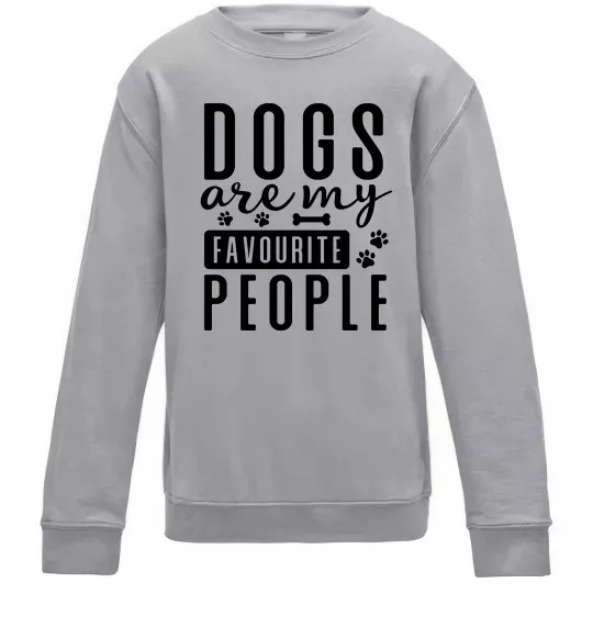Детский Свитшот Dogs are my favourite people Серый меланж фото