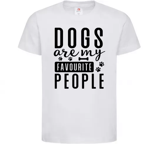 Детская футболка Dogs are my favourite people Белый фото