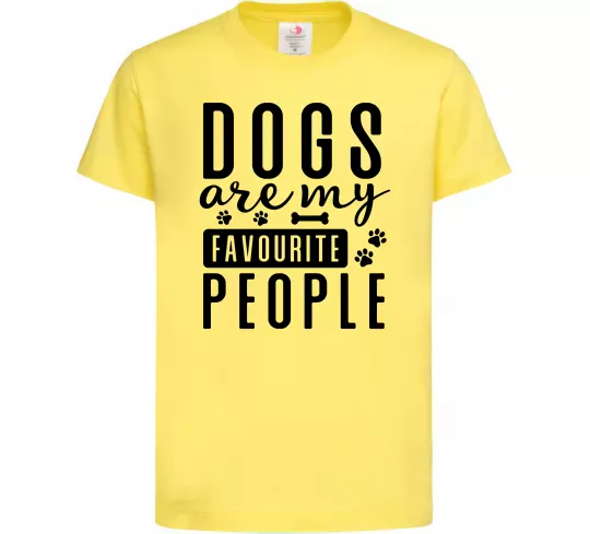 Детская футболка Dogs are my favourite people Лимонный фото