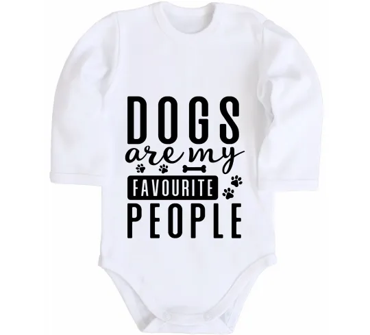 Детский боди Dogs are my favourite people Белый фото