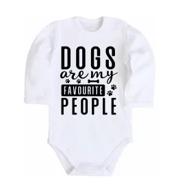Детский боди Dogs are my favourite people Белый фото