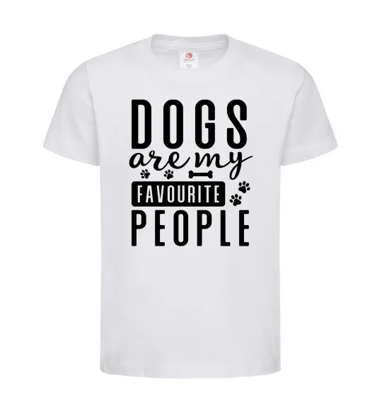Дитяча футболка Dogs are my favourite people Білий фото