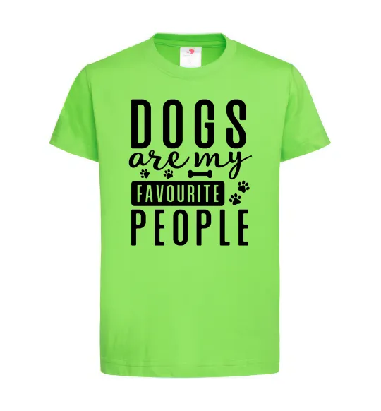 Дитяча футболка Dogs are my favourite people Лаймовий фото