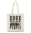 Эко-сумка Dogs are my favourite people Бежевый фото