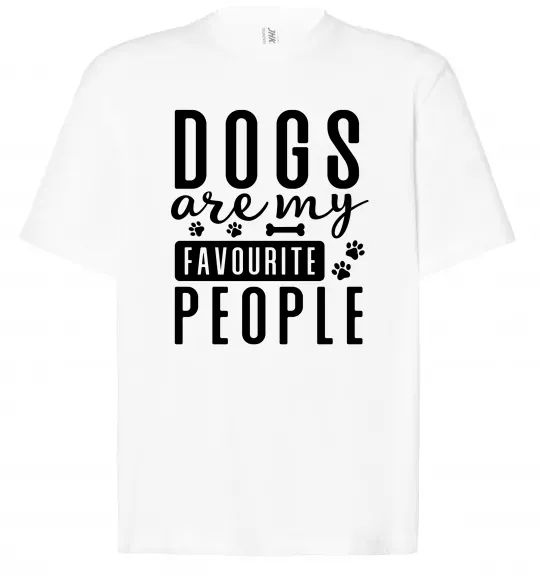 Футболка Оверсайз Dogs are my favourite people Білий фото