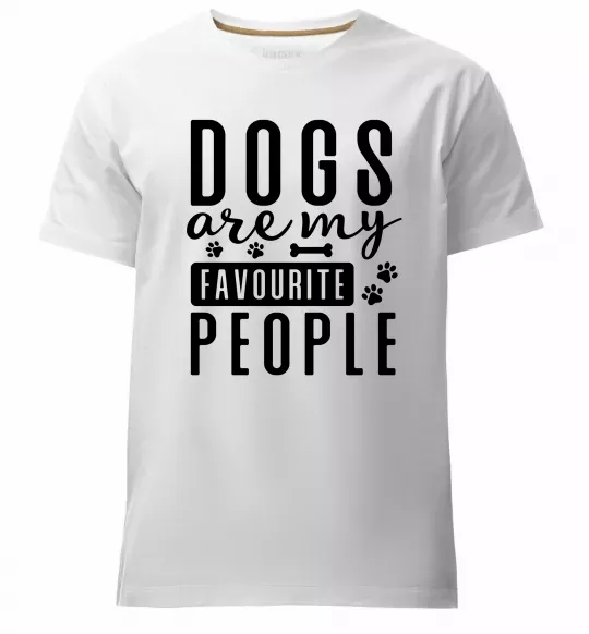Мужская премиум футболка Dogs are my favourite people Белый фото