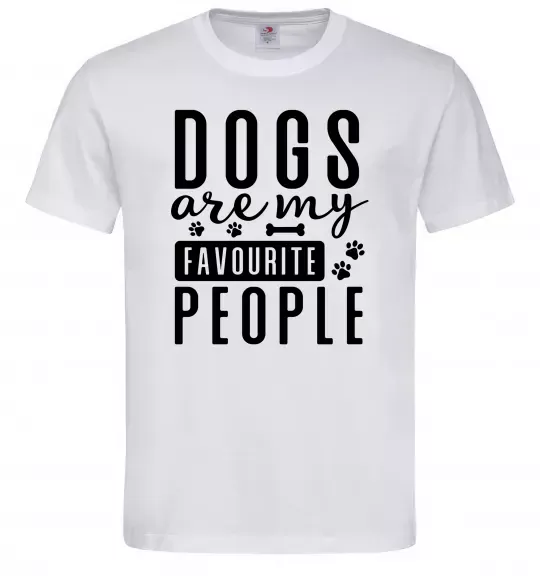 Мужская футболка Dogs are my favourite people Белый фото