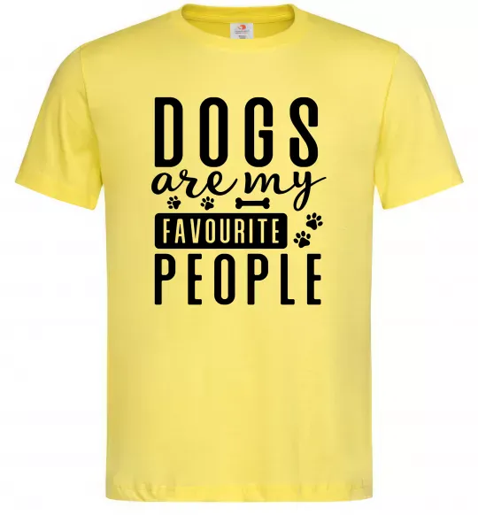 Мужская футболка Dogs are my favourite people Лимонный фото