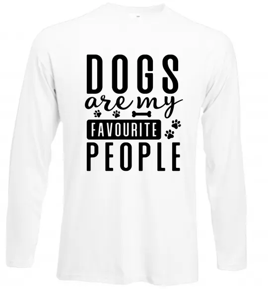 Лонгслив Dogs are my favourite people Белый фото