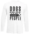 Лонгслив Dogs are my favourite people Белый фото