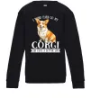 Детский Свитшот Work hard for corgi Черный Детский Свитшот Work hard for corgi Черный фото