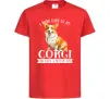 Детская футболка Work hard for corgi Красный фото