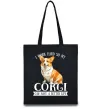 Еко-сумка Work hard for corgi Чорний Еко-сумка Work hard for corgi Чорний фото