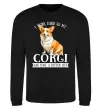 Свитшот Work hard for corgi Черный фото