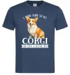 Чоловіча футболка Work hard for corgi Темно-синій фото