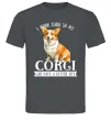 Чоловіча футболка Work hard for corgi Графіт фото