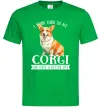 Чоловіча футболка Work hard for corgi Зелений фото