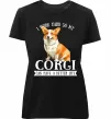 Жіноча преміум футболка Work hard for corgi Чорний фото
