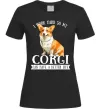 Женская футболка Work hard for corgi Черный фото
