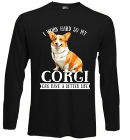 Лонгслив Work hard for corgi