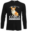Лонгслив Work hard for corgi Черный фото